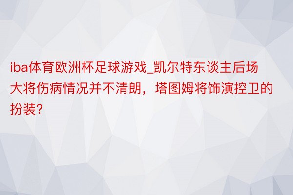 iba体育欧洲杯足球游戏_凯尔特东谈主后场大将伤病情况并不清朗，塔图姆将饰演控卫的扮装？