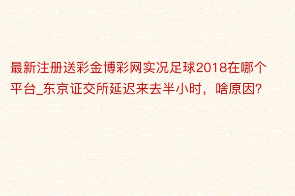 最新注册送彩金博彩网实况足球2018在哪个平台_东京证交所延迟来去半小时，啥原因？